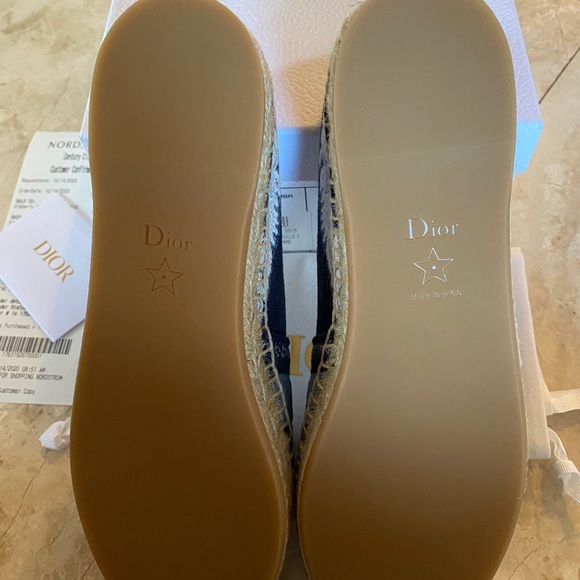 NEW Christian Dior Espadrilles Navy Cream 38.5 - Picture 4 of 8